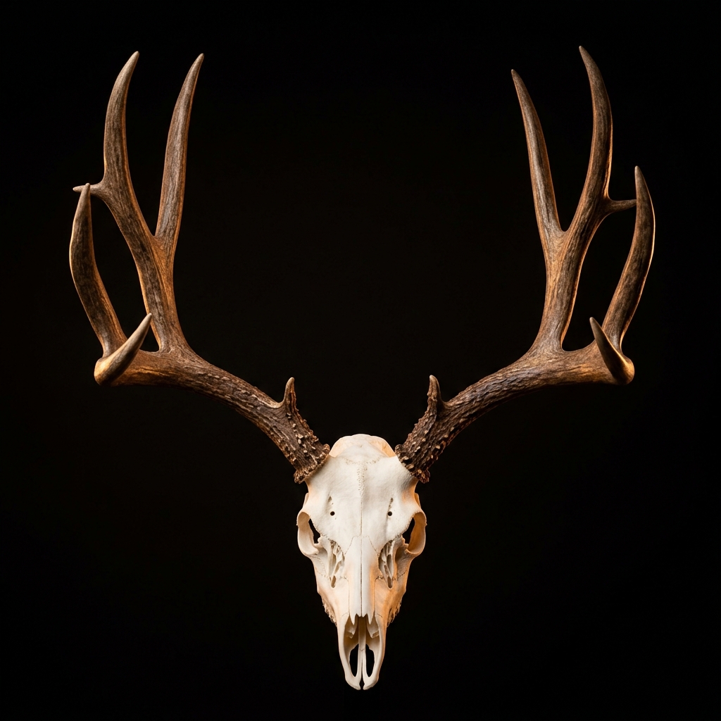 Mule deer euro mount with forked antlers